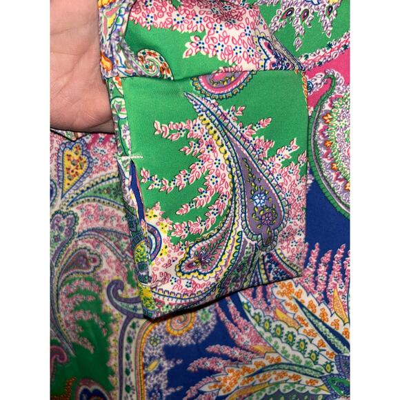 RLX  Ralph Lauren Sporty Athletic Golf Green Paisley Performance Wicking Top - Picture 3 of 9